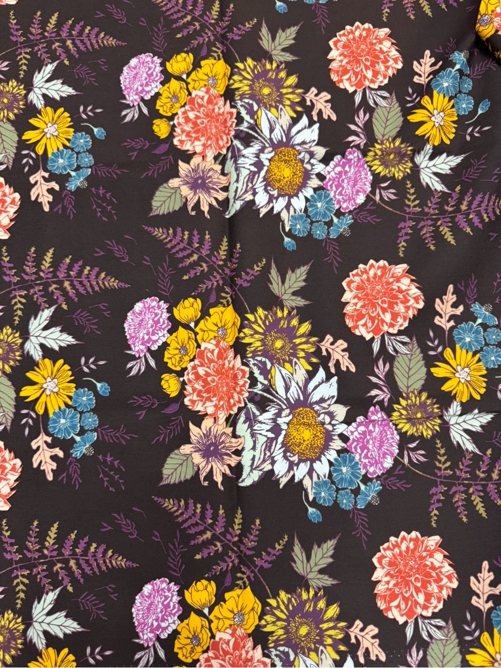 Floral Glow Cocoa Autumn Vibes Fabric